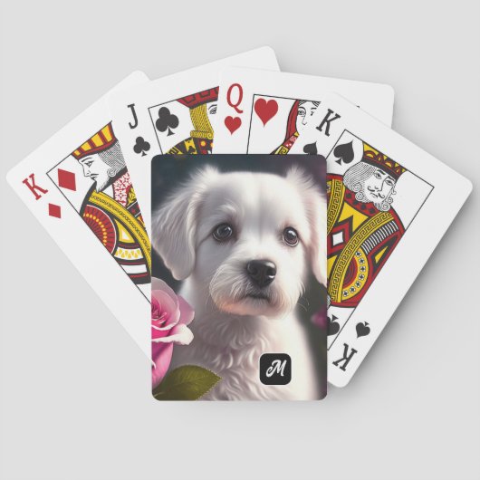 Kleine hond en Roos Collectie Pokerkaarten (Achterkant)