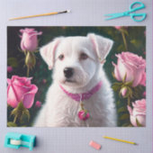 Kleine hond en Roos Collectie Tissuepapier (Craft)