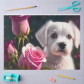 Kleine hond en Roos Collectie Tissuepapier (Craft)