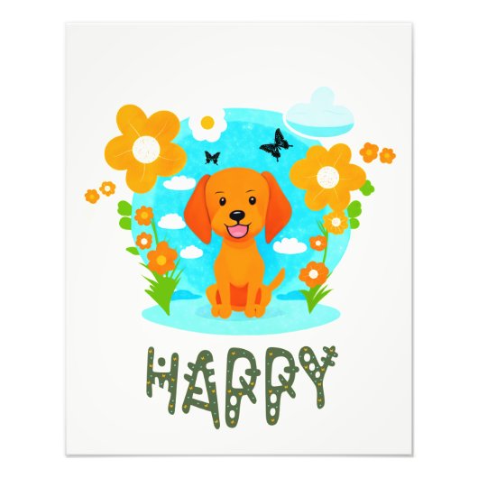 Kleine hond foto afdruk (Voorkant)