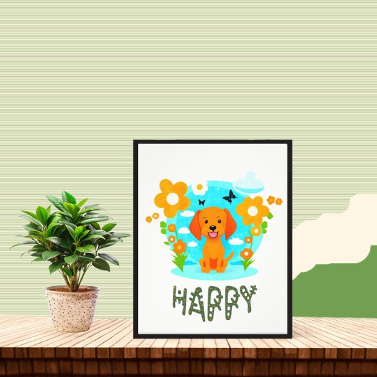 Kleine hond foto afdruk