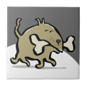 kleine hond, groot bot tegeltje (Voorkant)