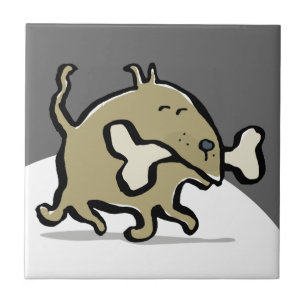 kleine hond, groot bot tegeltje