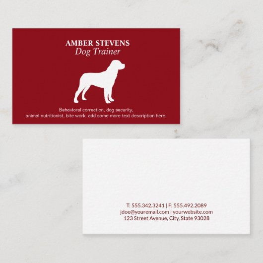 kleine hond | Hondenverzorging en training Visitekaartje (Voorkant / Achterkant)