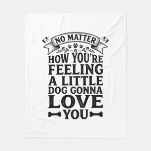 Kleine Hond Hou Van Jou Vintage Typografie Ontwerp Fleece Deken