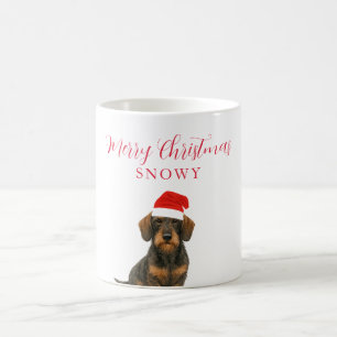 Kleine hond met Kerstman-hoed Kerstmis Koffiemok