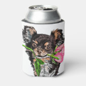 Kleine hond met Roos Koelbox Romantic Blikjeskoeler (Blikje Achterkant)