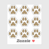 Kleine hond schildert afdrukken van bruine dierent sticker (Vel)