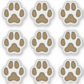 Kleine hond schildert Bruin Diersporen Sticker (Voorkant)