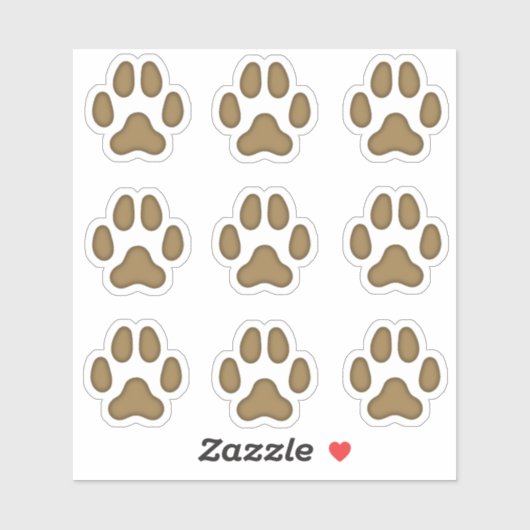 Kleine hond schildert Bruin Diersporen Sticker (Vel)