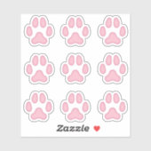 Kleine hond schildert roze drukinkt roze dierensti sticker (Vel)