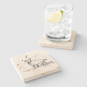 Kleine hond stenen onderzetter (Zijkant)