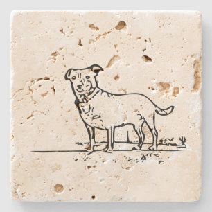 Kleine hond stenen onderzetter