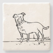 Kleine hond stenen onderzetter (Voorkant)
