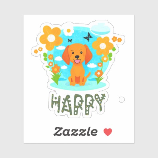 Kleine hond sticker (Vel)