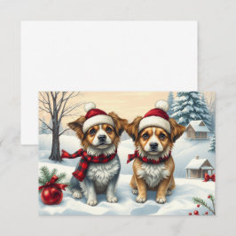 Kleine Honden in Preppy Winter Kleding en Pet Kaar