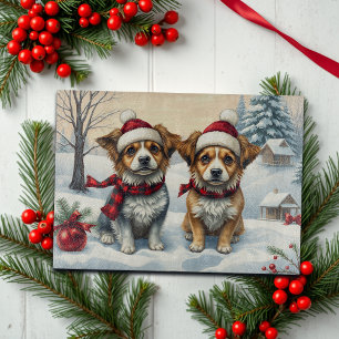 Kleine Honden in Preppy Winter Kleding en Pet Wint Snijplank
