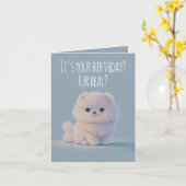 Kleine hondenillustratie, echte verjaardag van Fur Kaart (Gele Bloem)