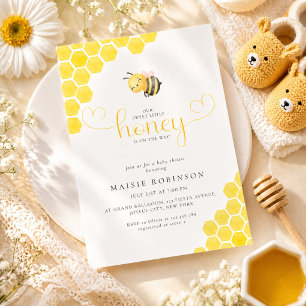 Kleine Honey is op komst Honeycomb Baby Shower Kaart