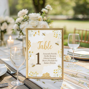 Kleine Honing Baby Shower Tafel Nummers Reclamebord Met Voetstuk