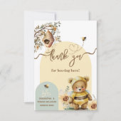 Kleine honing Beer Baby shower Bedankt hier (Voorkant)