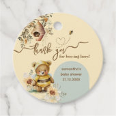 Kleine honing Beer Baby shower Bedankt hier Bedankjes Labels (Voorkant)