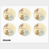 Kleine honing Beer Baby shower Bedankt hier Ronde Sticker (Vel)