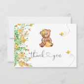 Kleine honing beer baby shower dank je kaarten (Voorkant)