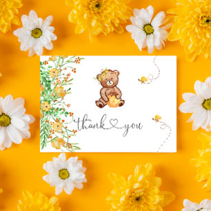 Kleine honing beer baby shower dank je kaarten