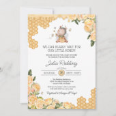 Kleine honing-Beer en bijengeel Baby shower Kaart (Voorkant)