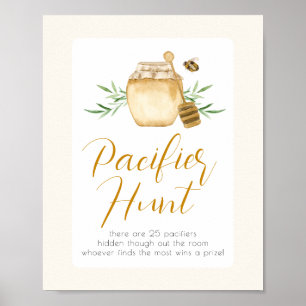 Kleine Honing Bij Baby Shower Speenzoekspel Game Poster