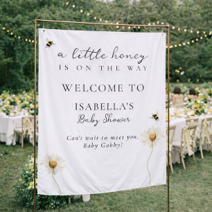 Kleine Honing Bij Baby Shower Stof Welkom Bord Wandkleed