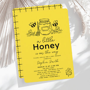 Kleine Honing Handgetekende Bij Baby Shower Kaart