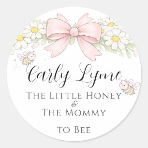 Kleine Honing Moedertje naar Bij babyshower voeg Ronde Sticker