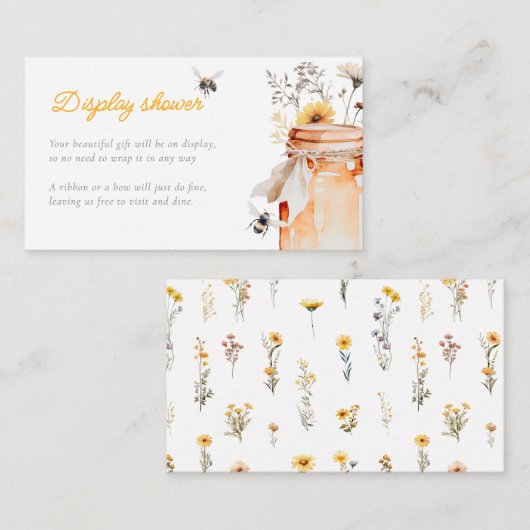 Kleine honing op de weg display douche informatiekaartje (Voorkant / Achterkant)