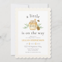 Kleine honing op weg Bijen Baby Shower Scallop