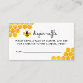 Kleine honingbij baby shower luier raffle informatiekaartje (Voorkant)