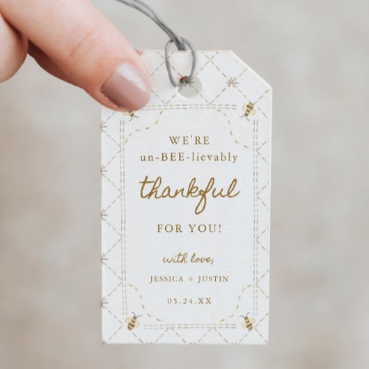 Kleine honingbij onvoorstelbaar dankbaar favoriet cadeaulabel