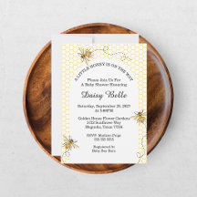 Kleine Honingbij Op Weg Gele Baby Shower