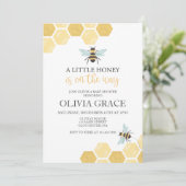 Kleine honingbijen Baby shower hommel Kaart (Staand voorkant)