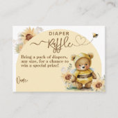 Kleine honingbijen Beer Baby shower Informatiekaartje (Voorkant)