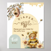 Kleine honingbijen Beer Baby shower Poster (Voorkant)
