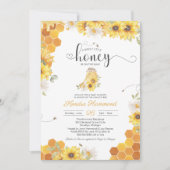 Kleine honingbijen en Baby shower van zonnebloemen Kaart (Voorkant)