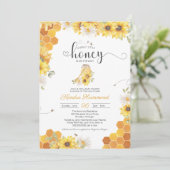 Kleine honingbijen en Baby shower van zonnebloemen Kaart (Staand voorkant)