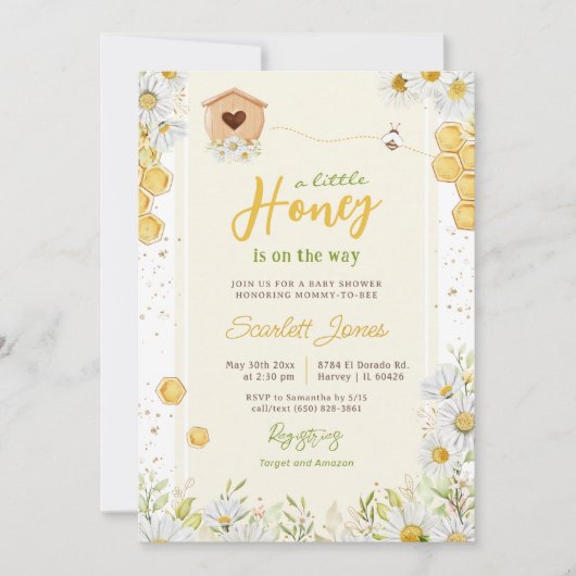 Kleine honingbloem — mama om Baby shower te worden Kaart (Voorkant)