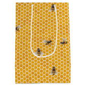 Kleine honingraat bijenkorf geometrisch zeshoekig medium cadeauzakje (Achterkant)