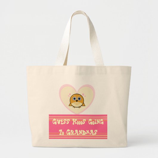 KLEINE HOOT OWL NAAR GRANDMAS BAG GROTE TOTE BAG (Voorkant)