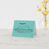 Kleine Horizon Tekening & Gedicht Gevouwen Wenskaa Kaart (Gele Bloem)