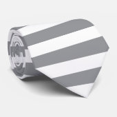 Kleine horizontale grijze strepen stropdas (Opgerold)