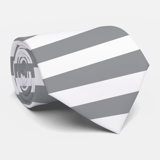 Kleine horizontale grijze strepen stropdas (Opgerold)